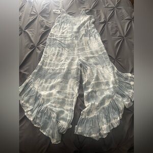 Japna Flowy Tie-Dye Jumpsuit with Ruffle Hem